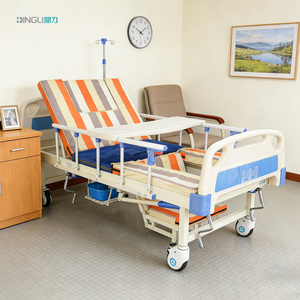 <span class=keywords><strong>Lit</strong></span> médical manuel multifonctionnel en acier au carbone avec fonction de retournement, trou pour toilettes et position chaise pour le soin des patients - Product Image 1