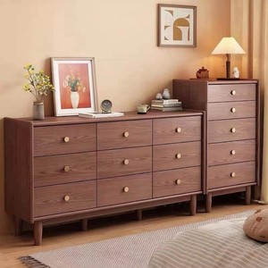 Bona Gold Square Solid Wood Dresser 5 <b>Drawer</b> Storage Cabinet Living Room Bedroom Furniture Freestanding Design - Product Image 2
