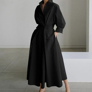 Abito Lungo da Donna all'Ingrosso, Stile Retrò Hong Kong, <span class=keywords><strong>Vestito</strong></span> Casual <span class=keywords><strong>con</strong></span> <span class=keywords><strong>Colletto</strong></span> a Polo, Taglie Grandi S-5XL - Product Image 3