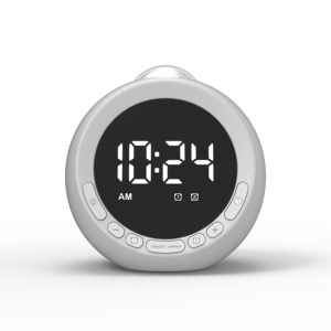 นาฬิกาฉายรูปดาวแบบชาร์จไฟได้พร้อมเสียงนอนหลับและบลูทูธจอแสดงผล LED นาฬิกาปลุกโปรเจคเตอร์สำหรับบ้าน - Product Image 2