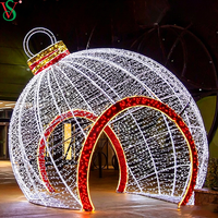 Décoration extérieure de Noël et d'Halloween, sculpture géante 3D en LED, arche lumineuse, motif de boule, IP65