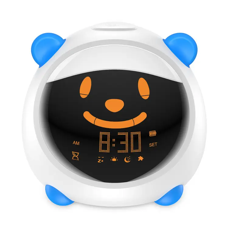 Smart APP Voice Control Children Sleep Trainer Alarm Clock, Sound machine for Kids with Night Light