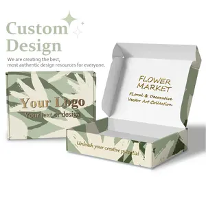 Design personalizzato Logo stampato confezione piatta scatola di imballaggio in carta ondulata fustellata scatola pieghevole mailer