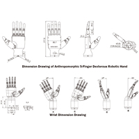 Nuevo Tipo de Mano Robótica A2CA-RH5DG2, Brazo Robótico con Motor PLC, Servoaccionamiento Eléctrico, Robot Biónico Humanoide, DOF13, 28W, 1kg