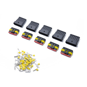 6P Automotive Connector Kit 10pcs Black Red Yellow Plastic Waterproof Car Wiring Harness Plug Socket Set - Product Image 1