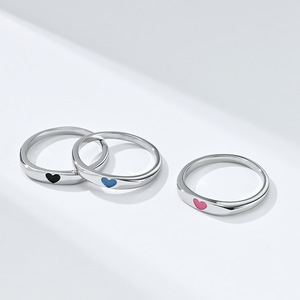 Japanese Korean Style Minimalist Heart Titanium Steel Women's <b>Ring</b> Pink Heart Engagement Jewelry - Product Image 2