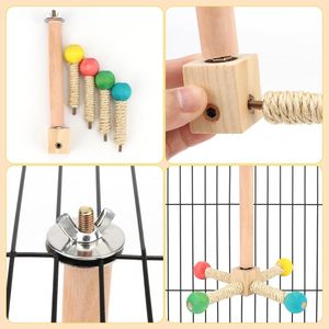 Mainan kerangkeng berputar interaktif 360 ° Aksesori kandang burung kecil sedang burung parkit kakatua kandang burung Lovebirds - Product Image 5