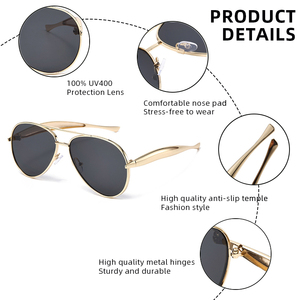 超大金属飞行员女士猫眼太阳镜 UV400 防护舒适时尚驾驶旅行墨镜 - Product Image 6