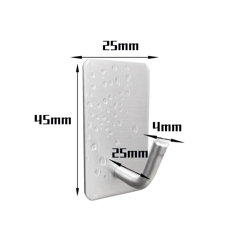 Wholesale Decorative Stainless Steel Metal Strong Self-adhesive Sticker Wall Hook Hanger