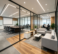 Planification et design d'intérieur complets pour bureaux d'entreprise avec visualisation 3D et aménagement de mobilier pour un espace de travail moderne