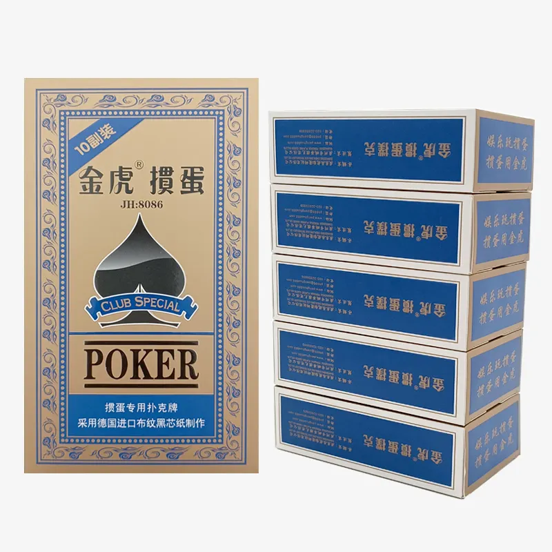 Jinhu kartu bermain Poker mengoptimalkan ukuran 10 dek kartu-biru dan merah untuk Blackjack Euchre Canasta kartu permainan Texas Hold'em