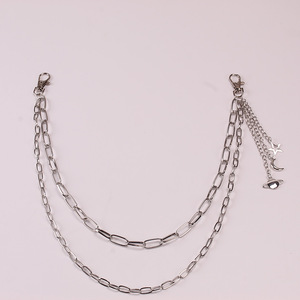 Cadena de cintura de doble capa con diseño de estrella, luna y planeta, de aleación de zinc, unisex, para uso diario, regalo de boda, estilo hip hop. - Product Image 2
