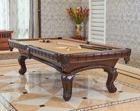 Table de billard de luxe en bois massif sculpté à la main, 7, 8 ou 9 pieds, avec plateau en ardoise, style rustique et antique, sur mesure pour la maison