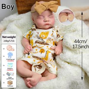 In Silicone per tutto il corpo Reborn Baby Doll 17.5 ''3D dipinto neonato bambole solide per il regalo dei bambini - Product Image 5