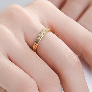 18K Gold Plated Minimalist Jewelry Trendy Brass <b>Finger</b> <b>Rings</b> for Women Wholesale Bulk with Zircon Stone <b>Rings</b> - Product Image 2