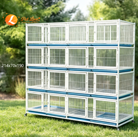 Cage d'élevage de pigeons multi-niveaux empilable en fer galvanisé avec plateau amovible et roulettes pour pigeons, perroquets et autres oiseaux – Vente en gros