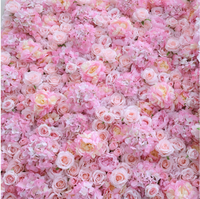 Promo Spesial Latar Belakang Bunga Pernikahan 8ft 8ft Warna Pink Dekorasi Bunga Artificial untuk Hotel Dinding Bunga 5D