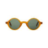 Lunettes de soleil rondes en acétate de mazzucchelli avec logo personnalisé tendance vintage italien