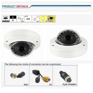 Caméra de recul AHD mégapixels avec dôme métallique, micro intégré, vision nocturne infrarouge, moniteur de stationnement pour bus, camion, fourgonnette, véhicule lourd - Product Image 2