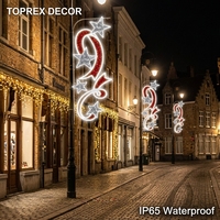 Affichages LED suspendus de luxe pour entrée de centre commercial, motif étoile et ruban, haute luminosité, approuvés CE SAA