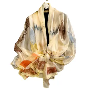 Bird decor Personality Warmth silk scarf Artwork ukrainian widely shawl yarn Scarves