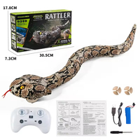 Serpent à sonnettes télécommandé électronique réaliste, jouet amphibie rechargeable en plastique pour enfants