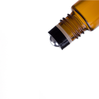 En stock, flacons à bille en verre épais ambré de 10 ml, vides, pour huiles essentielles et parfums, avec bille en métal