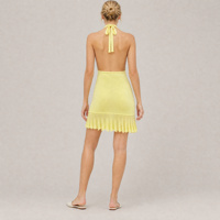 Robe mini en tricot pour femme, dos nu, sans manches, avec ourlet à franges, idéale pour l'été – Fabricant de tricots