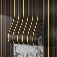 Autocollant mural 3D auto-adhésif en bois à lattes, panneaux muraux à coller pour la décoration murale de la chambre à coucher