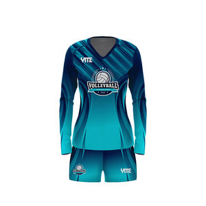 Custom Design Uw Eigen Team Snel Droog Ademend Volleybal Uniform Licht Paars Vrouwen Lange Mouw Volleybal Truien - Product Image 2
