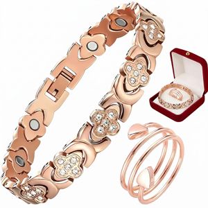 Bracelet en cristal magnétique en or rose pour femmes, à porter au quotidien - Product Image 4
