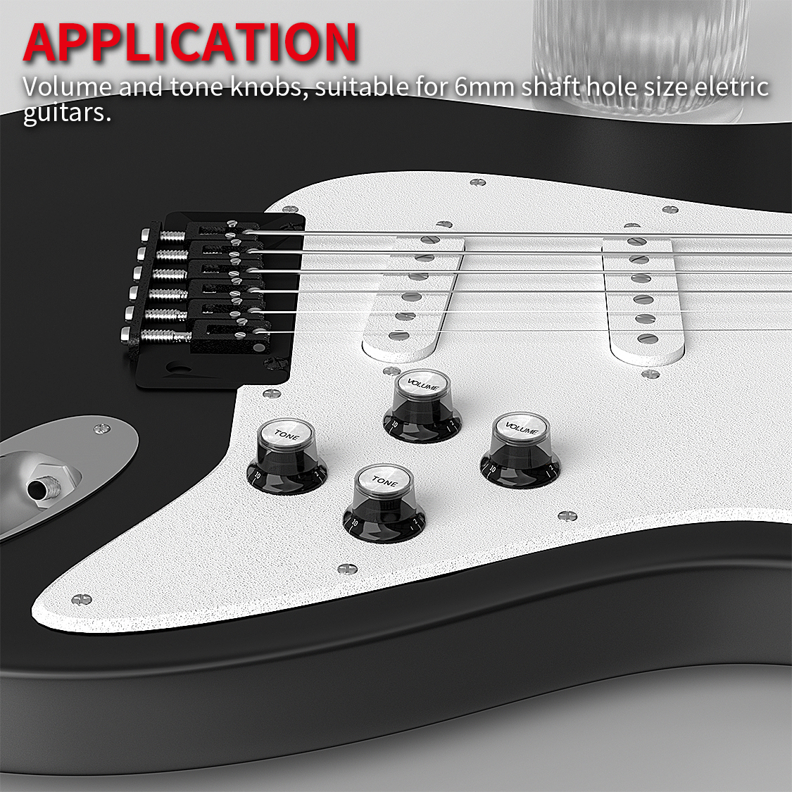 ギタートーンノブボリュームノブトップハットギター交換用アクセサリー