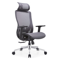 Chaise de bureau ergonomique de direction avec appui-tête 3D, accoudoirs, entièrement en maille, pivotante, hauteur réglable, design moderne pour bureau à domicile