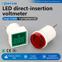 YUDA AD22B-22V Mini Voltímetro, Monitor de Corriente CC, Pantalla LED de 22 mm, Alimentado por Batería (1.5%+5) Precisión, Monofásico 220V CA/40A