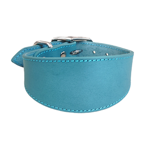 Luxus-Hunde halsband aus echtem Leder Breites Whippet & Greyhound-Haustier halsband mit festem Muster und eleganter Schal dekoration - Product Image 2