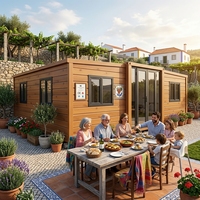 Maison préfabriquée de luxe à 2 chambres, 20 pieds, mobile et extensible, pour bureaux et logements, exportation au Portugal