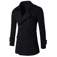 Walson Manteau Hiver en Laine pour Homme, Trench Long Anti-Poussière Élégant pour Tenue Formelle
