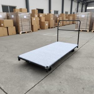 Chariot de manutention robuste pour entrepôt avec surface en feutre |   Chariot de transport à roues non marquantes pour le manutention de meubles et de planches - Product Image 1