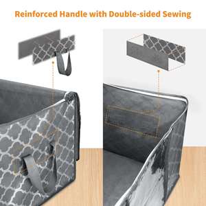 Extra <b>Large</b> Clothes <b>Storage</b> <b>Bags</b> Foldable Blanket <b>Storage</b> and Organization with Reinforced Handles & Zippers for Clothing - Product Image 5