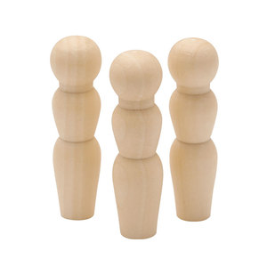 Poupées en bois naturel au design moderne - Figurines à peindre pour l'artisanat DIY, la décoration intérieure et les cadeaux créatifs personnalisés - Product Image 2