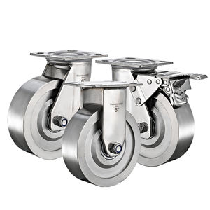 1, 5 'antike hitze beständige Rollen-Industrie wagen räder SUS 304 Anti-Rost-Lenkrad aus massivem Edelstahl - Product Image 4