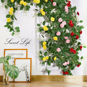 Artificial Vine Rose <b>Wall</b> Hanging Silk Flower Bouquet <b>Decor</b> For Valentine's Day Home Interior - Product Image 1