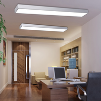 Panneau lumineux LED en fer 1200 mm x 72 W, hauteur réglable, rectangulaire, lumière du jour, CRI élevé 80, dimmable, noir, anti-éblouissement 360°