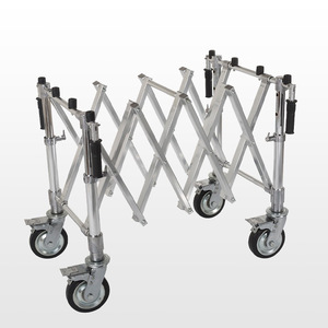 Aluminum Alloy Folding Coffin Trolley 4 Castor Hospital Furniture Funeral Support <b>Foldable</b> Design - Product Image 1