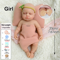 8 "Real Soft Ganzkörper Silikon Reborn Dolls Neugeborene Mini Baby Girl Twins Modisches Kinderspiel zeug