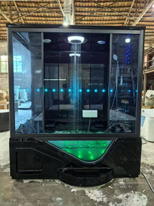 Salle de bain et de <span class=keywords><strong>douche</strong></span> à vapeur intérieure de luxe noire, combinée à une <span class=keywords><strong>baignoire</strong></span> à remous, <span class=keywords><strong>cabine</strong></span> de <span class=keywords><strong>douche</strong></span>, <span class=keywords><strong>baignoire</strong></span> de massage à pluie - Product Image 2