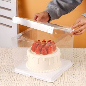Bán Buôn Tùy Chỉnh Kích Thước Rõ Ràng Bánh Bao Bì Hộp Chất Lượng Cao Trong Suốt Bánh Hộp Hot Bán Bánh Sinh Nhật Hộp - Product Image 4