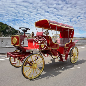 Magnifique calèche royale rouge tirée par des chevaux, chariot à chevaux, chariot à vendre, chariot à chevaux spécial pour les fêtes - Product Image 5