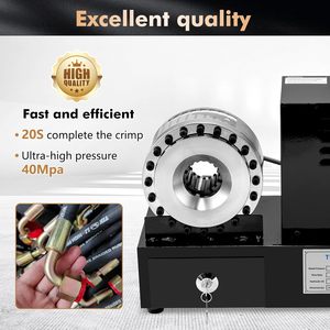 Presse à sertir hydraulique électrique Turboyhood 110V 150 bars avec 8 matrices pour lignes de climatisation automobile et excavatrices - Product Image 6