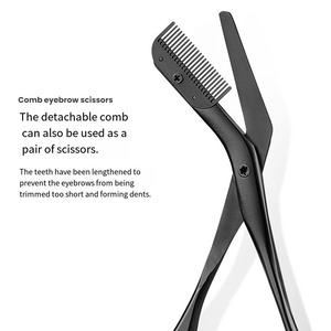 Ciseaux à <span class=keywords><strong>sourcils</strong></span> sûrs avec peigne, en acier inoxydable, anti-rayures, coupe-précision <span class=keywords><strong>pour</strong></span> débutants, outil professionnel de toilettage des <span class=keywords><strong>sourcils</strong></span> - Product Image 3
